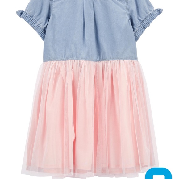 OshKosh Denim Shirt Dress: Mixed Tulle Remix. - Picture 4 of 4